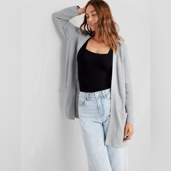 Women’s Textured Long-Line Open Front Sweater - XS - NWOT - Picture 4 of 5